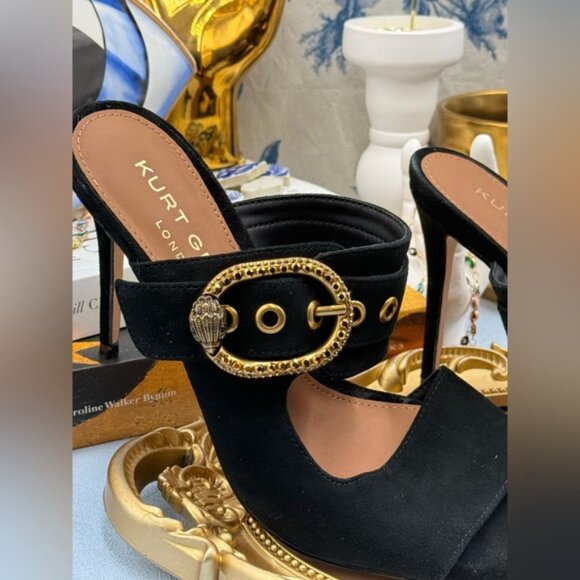 🆕 KURT GEIGER LONDON 🧿 NWOT Mayfair High Mule Buckle Dress Sandal - Sz 37 US 7 - Picture 6 of 16